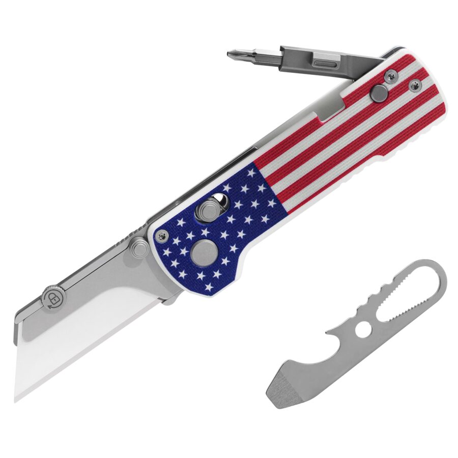 U1 Pro Stars & Stripes Multitool Folding Utility Knife with Folding Screwdriver