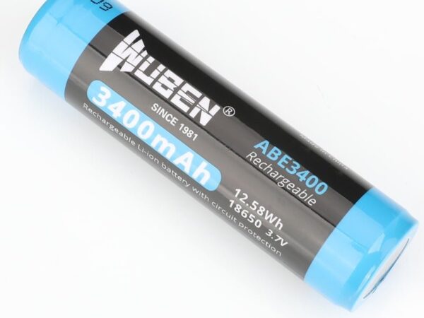 Wuben ABE3400 18650 Rechargeable Battery for Flashlight