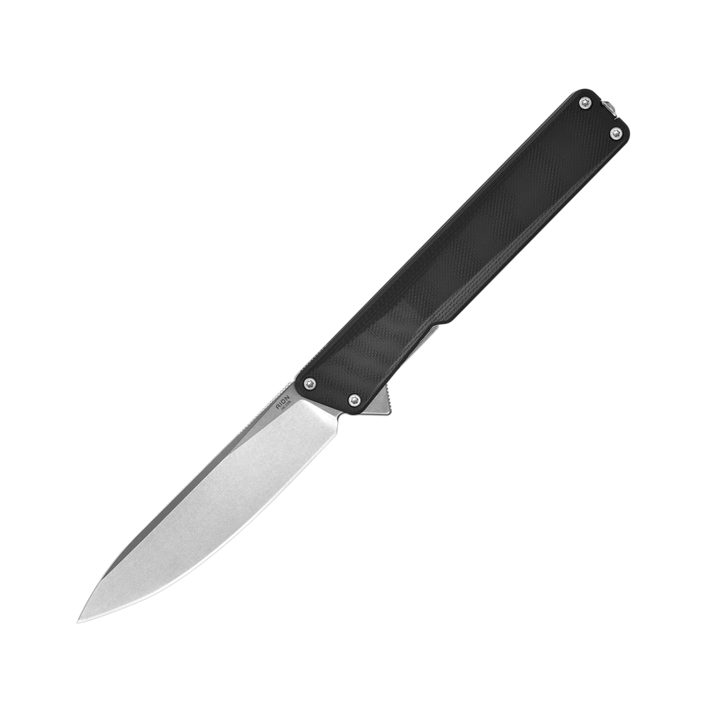 AION Black G10 Flipper Folding Pocket Knife