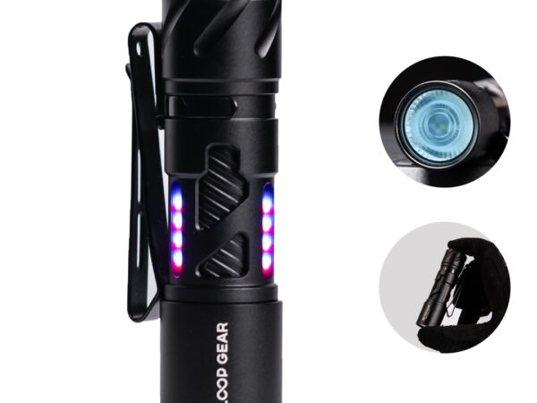 LOOP GEAR SK03 RGB Aluminum Black LED Flashlight(Clip / Stand)