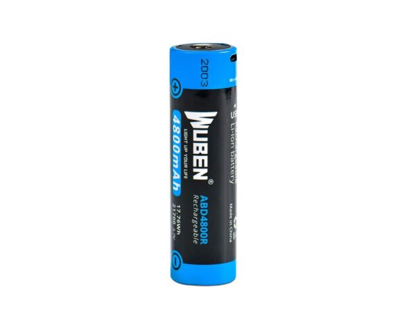 Wuben ABD4800R Micro-USB Charging 21700 Flashlight Battery