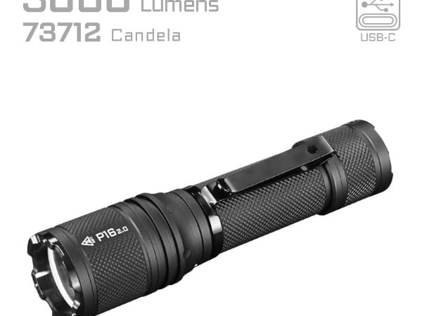 P16 2.0 Dual Tail Switch Tactical Flashlight with Three Modes