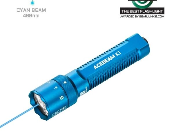 K1 EDC Flashlight: Three Light Sources with Cyan Beam 488nm – Special Edition